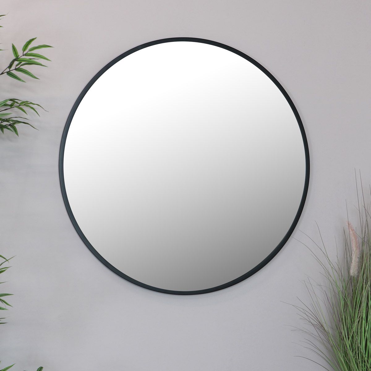 Round 4 Section Wall Mirrors Intended For Widely Used Round Black Wall Mirror 80cm X 80cm (View 9 of 15)
