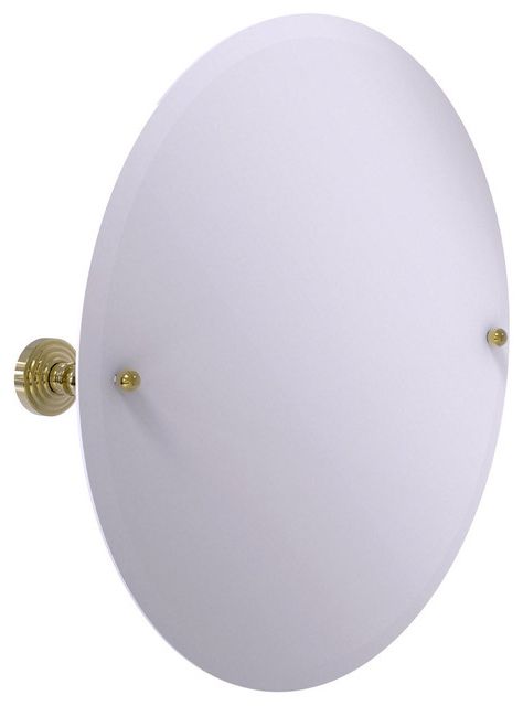 Round Frameless Beveled Mirrors Pertaining To Well Known Frameless Round Tilt Mirror With Beveled Edge – Traditional – Bathroom (View 13 of 15)