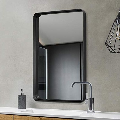 Rounded Edge Rectangular Wall Mirrors Regarding Latest Mirror Trend 24 X 36 Inch Large Rectangular Wall Mirror With Glass (View 2 of 15)