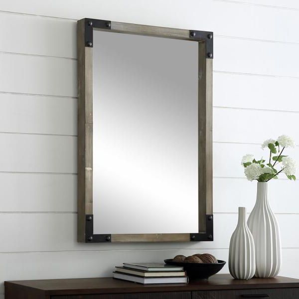 Rustic Industrial Black Frame Wall Mirrors With Famous Walker Edison Furniture Company 36 In (View 2 of 15)