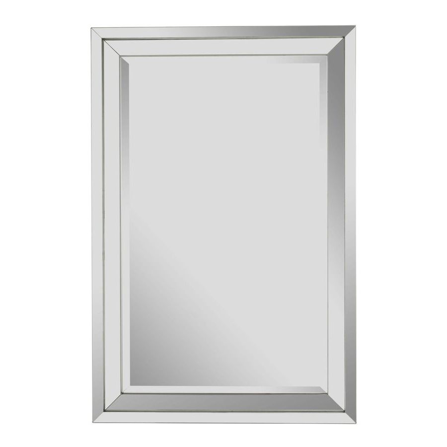 Shop Cooper Classics Paula 24 In X 36 In Beveled Rectangle Frameless Pertaining To Famous Square Frameless Beveled Wall Mirrors (View 4 of 15)