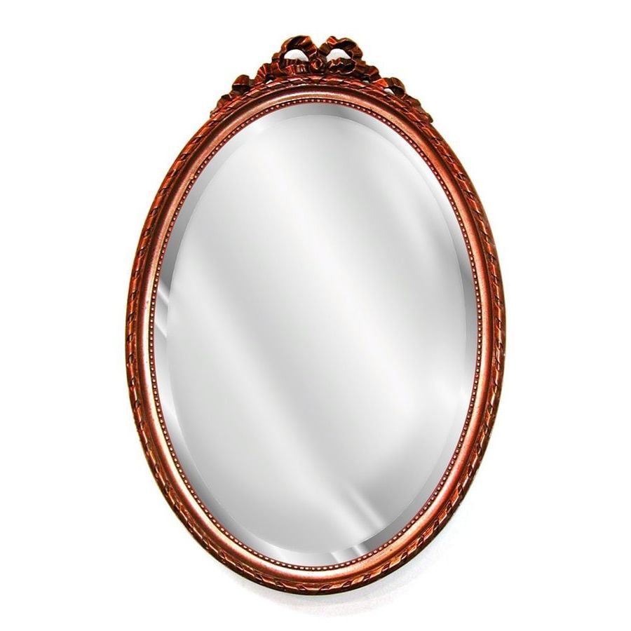 Shop Hickory Manor House Bow Bronze Beveled Oval Wall Mirror At Lowes With Well Liked Bronze Beaded Oval Cut Mirrors (View 8 of 15)