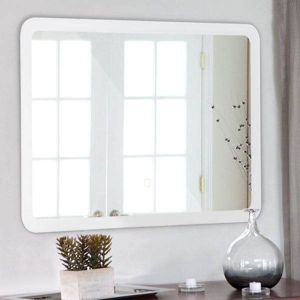 Shop Led Wall Mounted Bathroom Rounded Arc Corner Mirror W/ Touch Intended For Widely Used Cut Corner Wall Mirrors (View 9 of 15)