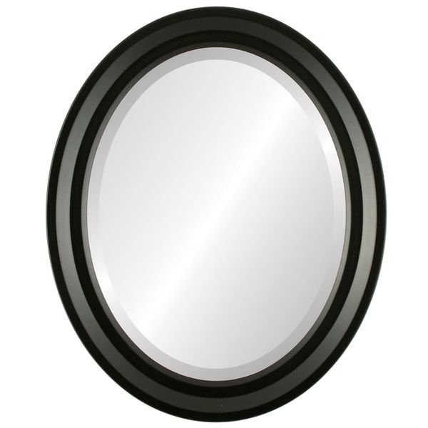 Shop Newport Framed Oval Mirror In Matte Black – Overstock – 20601192 Intended For Newest Matte Black Arch Top Mirrors (View 8 of 15)