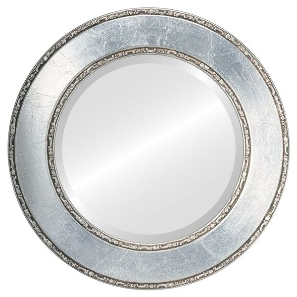 Shop Paris Framed Round Mirror In Silver Leaf With Brown Antique With Regard To Newest Antique Silver Round Wall Mirrors (View 2 of 15)