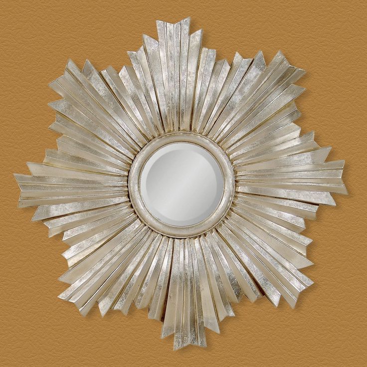 Silver Leaf Sunburst Mirror, 42" Diam (View 9 of 15)