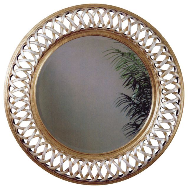 Silver Rounded Cut Edge Wall Mirrors Regarding Latest Silver Leaf Round Wall Mirror – Mediterranean – Mirrors  Carolina (View 3 of 15)