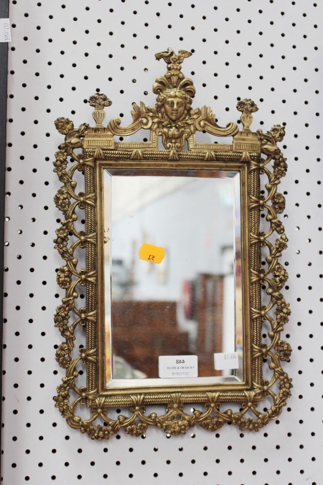 Sold Price: Small Antique French Bronze Wall Mirror, Approx 39cm H X Inside Most Popular French Brass Wall Mirrors (View 2 of 15)
