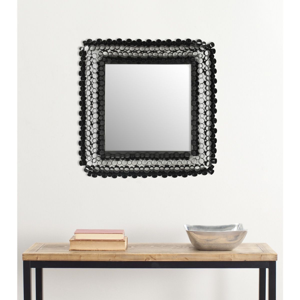 Square Modern Wall Mirrors In Most Current The Square Tube Mirror, With Its Dark Glossy Finish, Makes A (View 3 of 15)