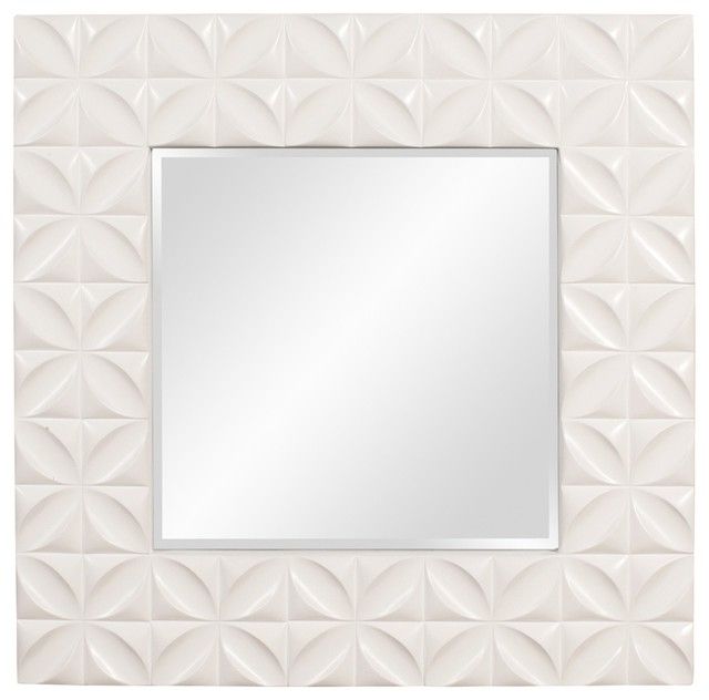 Square Modern Wall Mirrors Inside Favorite Burton White Square Mirror – Contemporary – Wall Mirrors – (View 14 of 15)