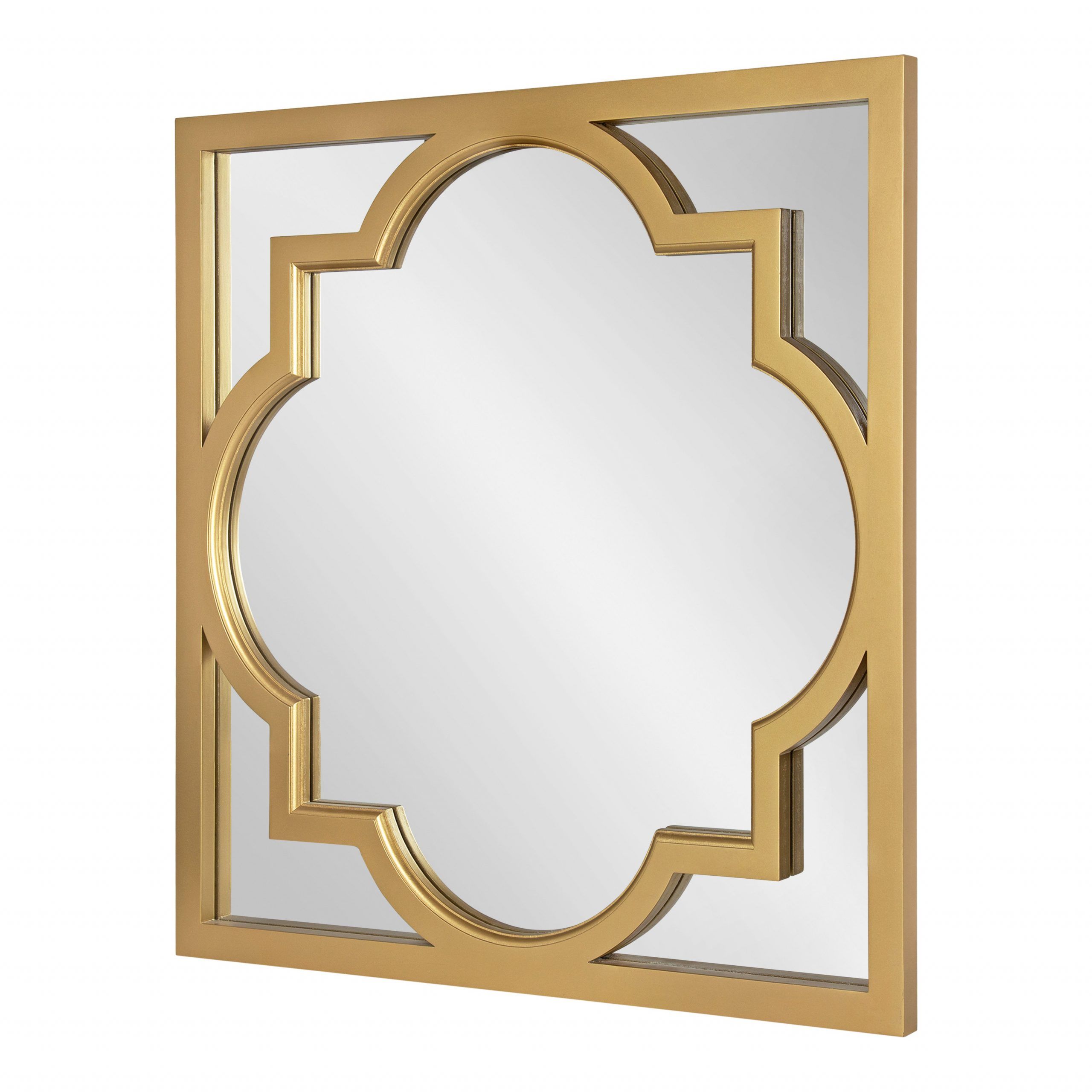 Square Modern Wall Mirrors Pertaining To Well Known Kate And Laurel Hogan Moroccan Square Framed Mirror, 30" X 30", Gold (View 10 of 15)