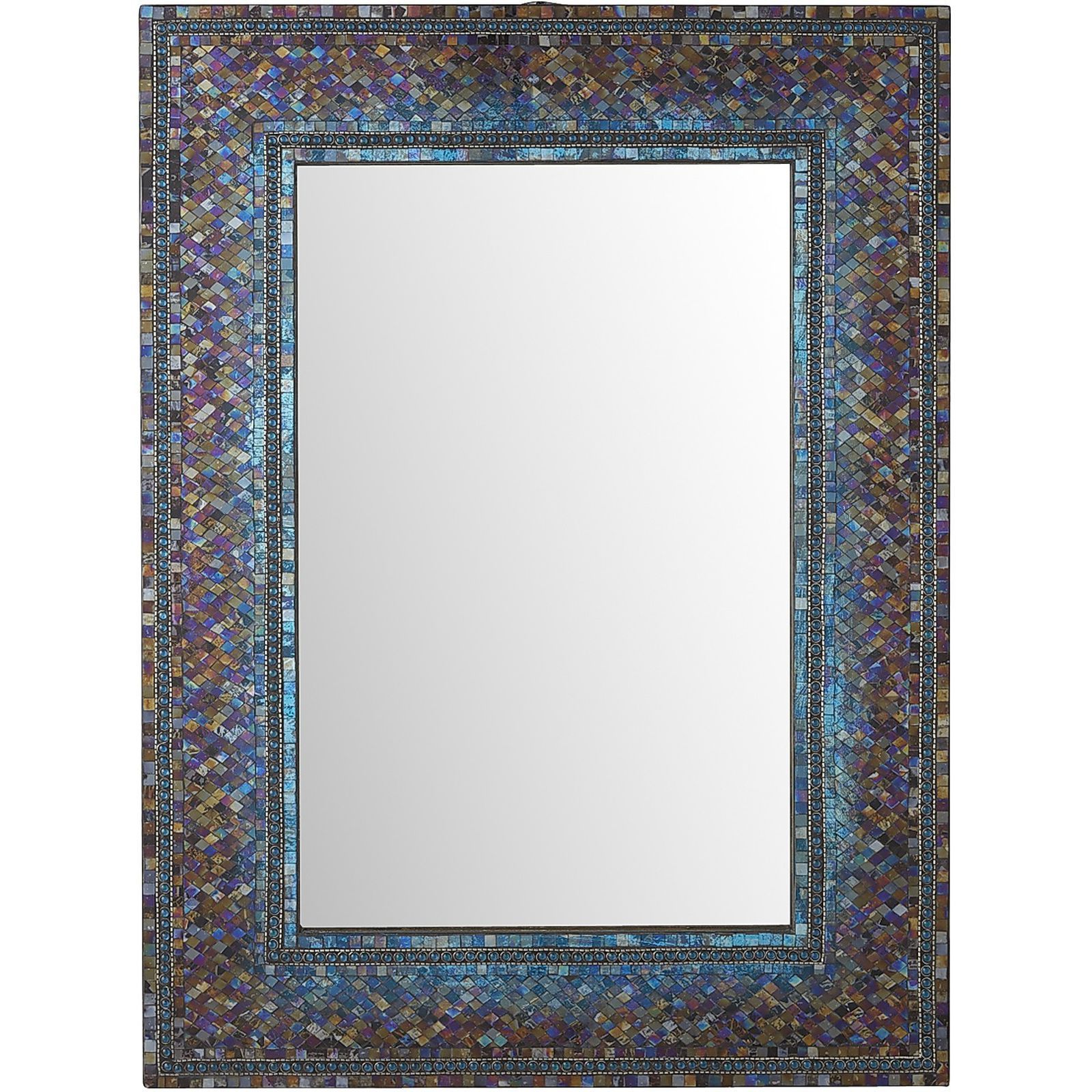 Subtle Blues Art Glass Wall Mirrors Pertaining To Popular Midnight Splendor Mosaic 30x40 Mirror (View 3 of 15)
