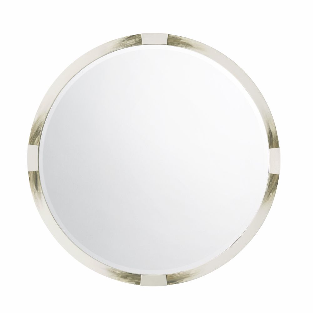 Theodore Alexander – Cutting Edge Mirror Round, Longhorn White – 3102 452 Inside Most Up To Date Jagged Edge Round Wall Mirrors (View 5 of 15)