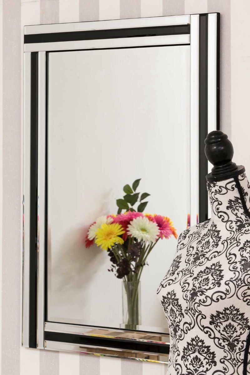 Trendy Large Black And Silver Triple Edge Bathroom Wall Mirror 1ft11 X 2ft11 Within Edged Wall Mirrors (View 10 of 15)