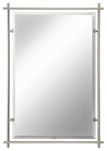 Trendy Polished Nickel Rectangular Wall Mirrors With Kichler 41096ni Brushed Nickel Eileen Modern Large Rectangular Mirror (View 6 of 15)