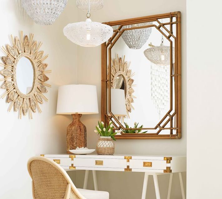 Trendy Rattan Rectangular Mirror / Wrapped Rattan Rectangular Mirror – Mecox Regarding Rattan Wrapped Wall Mirrors (View 10 of 15)