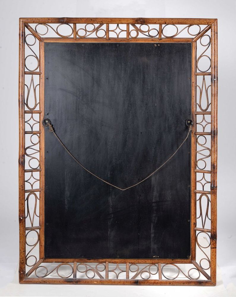 Trendy Rectangular Bamboo Wall Mirrors With Regard To A Rectangular Bamboo Framed Wall Mirror, 20th Century, 127cm High, 91cm (View 3 of 15)