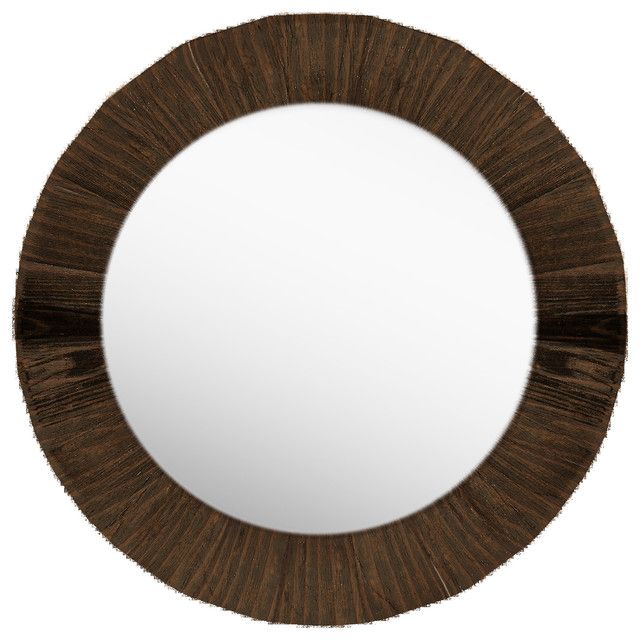 Trendy Round Wall Mirror – Rustic – Wall Mirrors  Ptm Images With Mocha Brown Wall Mirrors (View 8 of 15)