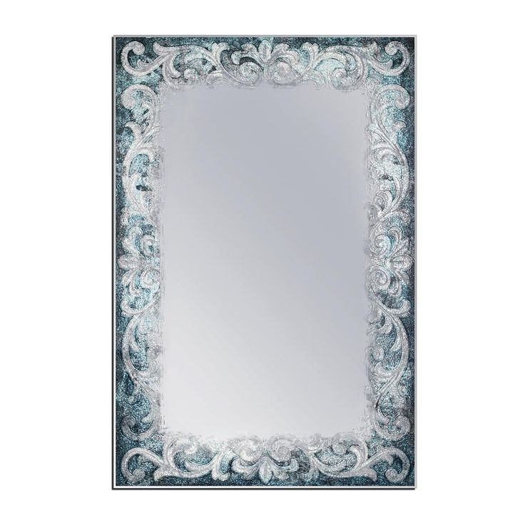 Tropical Blue Wall Mirrors Pertaining To Best And Newest Deco Mirror Blue 24 In. W X 36 In (View 11 of 15)