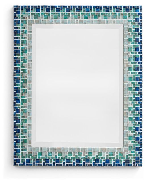 Tropical Blue Wall Mirrors With Well Known Mosaic Mirror – Ocean Blue & Teal (handmade) – Beach Style – Wall (View 3 of 15)