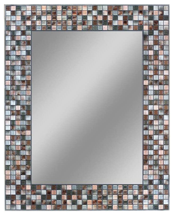 Unique Wall Mirror, Rectangular Shape With Elegant Mosaic Border Inside Trendy Square Modern Wall Mirrors (View 9 of 15)