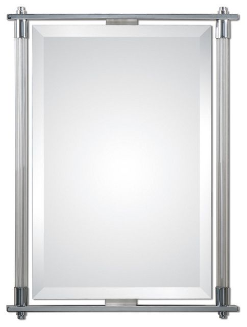 Uttermost 1127 Adara Polished Chrome Vanity Mirror – Modern – Bathroom For Well Known Polished Chrome Tilt Wall Mirrors (View 9 of 15)