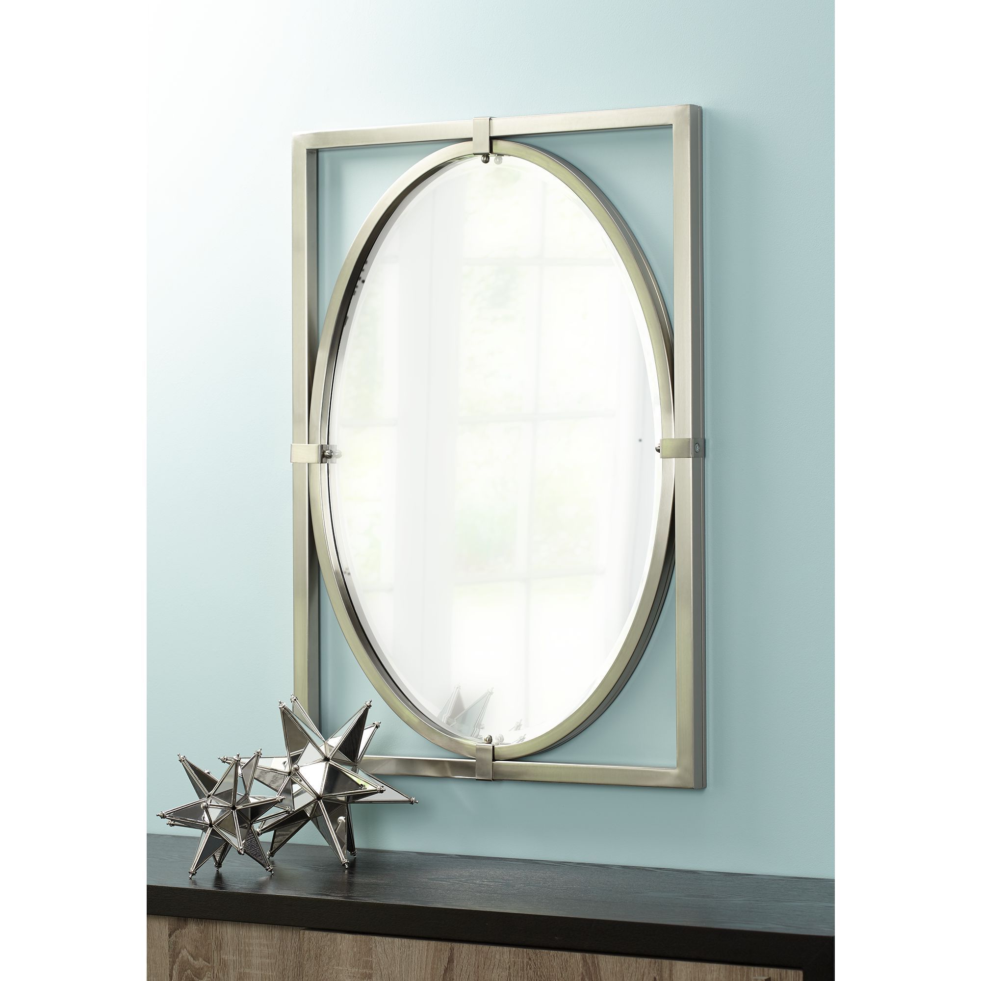 Uttermost Akita Brushed Nickel 24" X 34" Wall Mirror – Walmart For Current Brushed Nickel Octagon Mirrors (View 5 of 15)