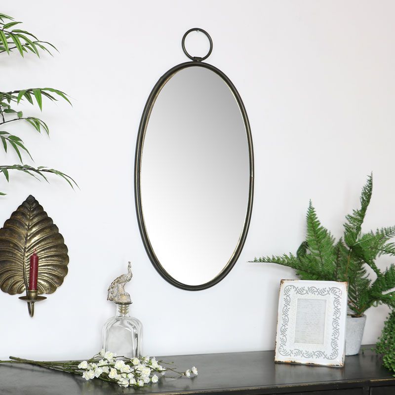 Vintage Bronze Oval Wall Mirror – Melody Maison® For Well Liked Oval Wide Lip Wall Mirrors (View 7 of 15)