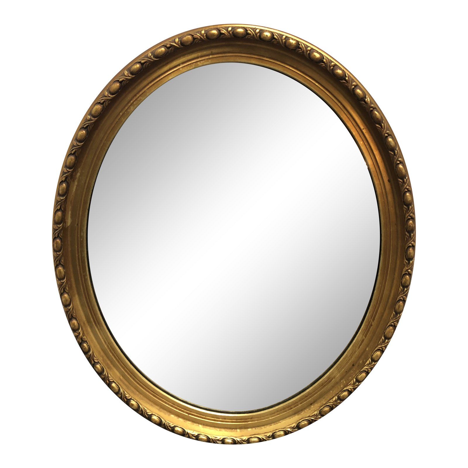 Vintage Round Gold Finish Wall Mirror (View 13 of 15)