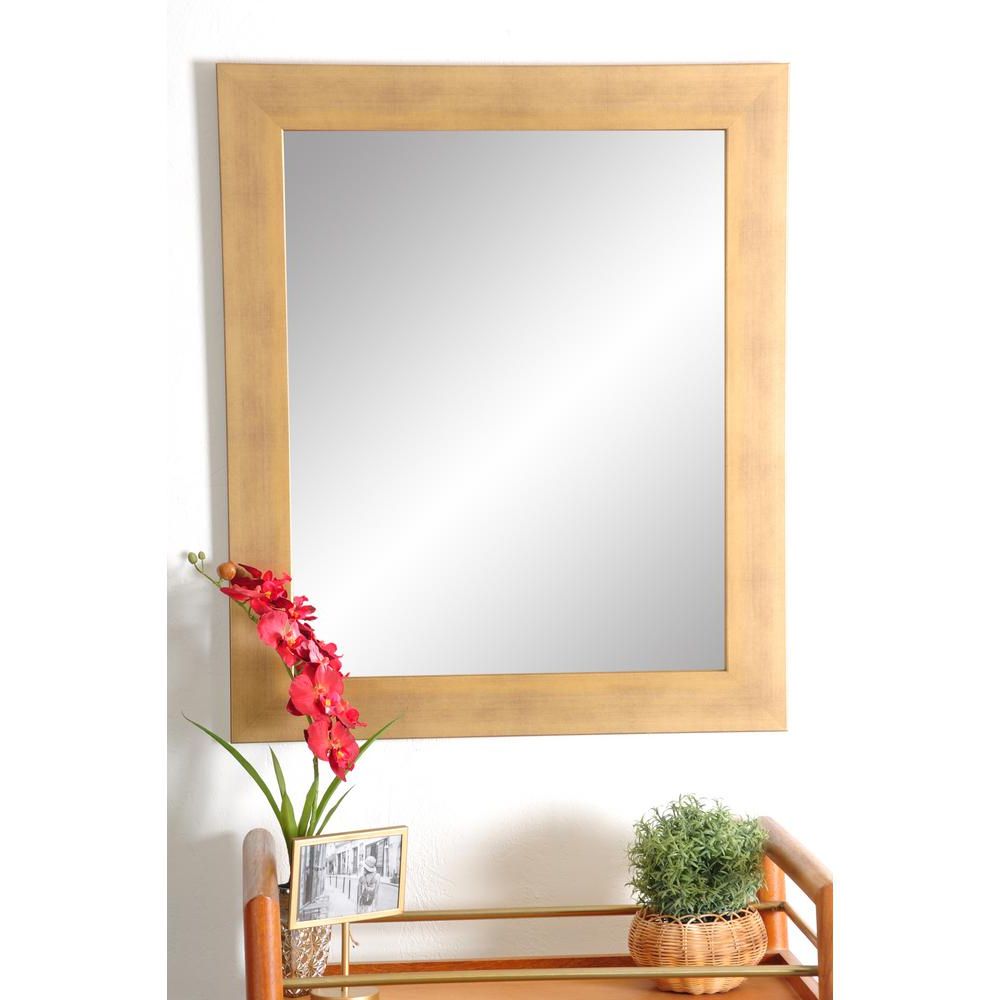 Warm Gold Rectangular Wall Mirrors Pertaining To Well Known Brandtworks Brushed Gold Rectangular Wall Mirror Bm068s – The Home Depot (View 8 of 15)