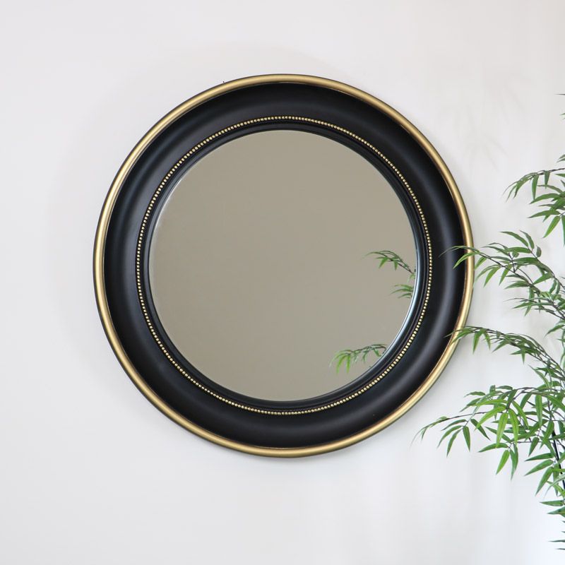 Well Known Black Openwork Round Metal Wall Mirrors With Regard To Round Black & Gold Wall Mirror 90cm X 90cm (View 5 of 15)