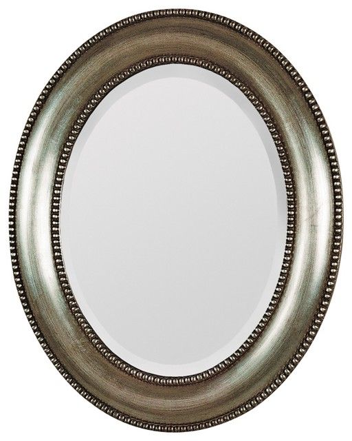 Well Known Bronze Beaded Oval Cut Mirrors Pertaining To Traditional Antique Silver Beaded Trim Oval 31" High Wall Mirror (View 12 of 15)