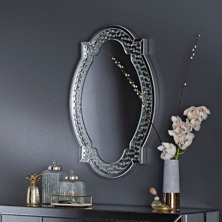 Well Known Cara Oval Crystal Mirror (View 12 of 15)