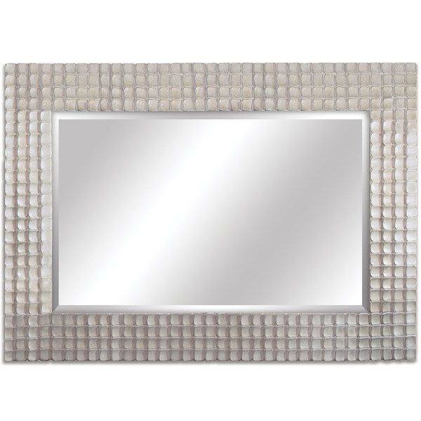 Well Known Decorative Silver 60 Inch Framed Mirror – 17485821 – Overstock Within Silver Decorative Wall Mirrors (View 1 of 15)