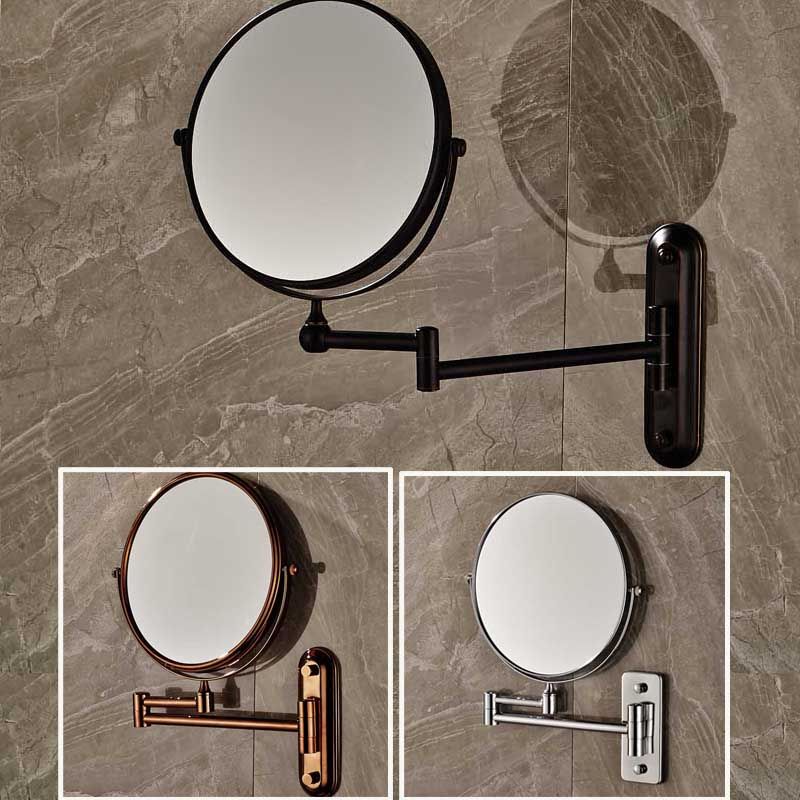 Well Known Free Shipping 8" Wall Mounted Round Magnifying Bathroom Mirror Brass Throughout Round Bathroom Wall Mirrors (View 6 of 15)