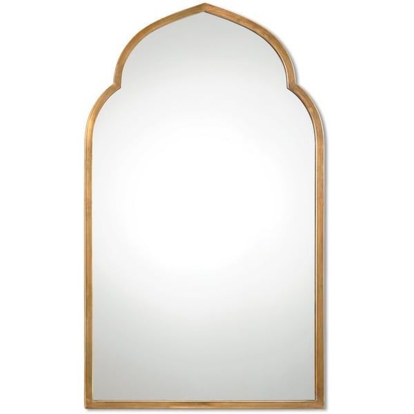Well Known Gold Arch Top Wall Mirrors Pertaining To Uttermost Kenitra Gold Arch Decorative Wall Mirror – Antique Silver (View 6 of 15)