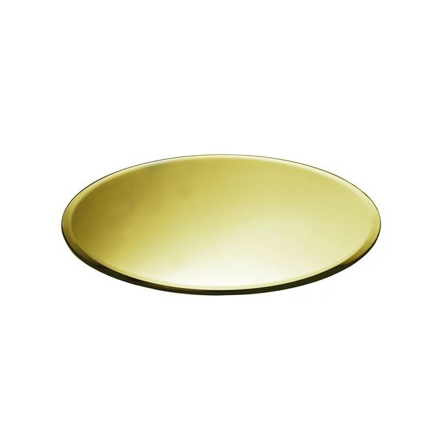 Well Known Gold Rounded Edge Mirrors Intended For Round Mirror Candle Plate With Bevelled Edge Gold (30cm/12") (View 7 of 15)