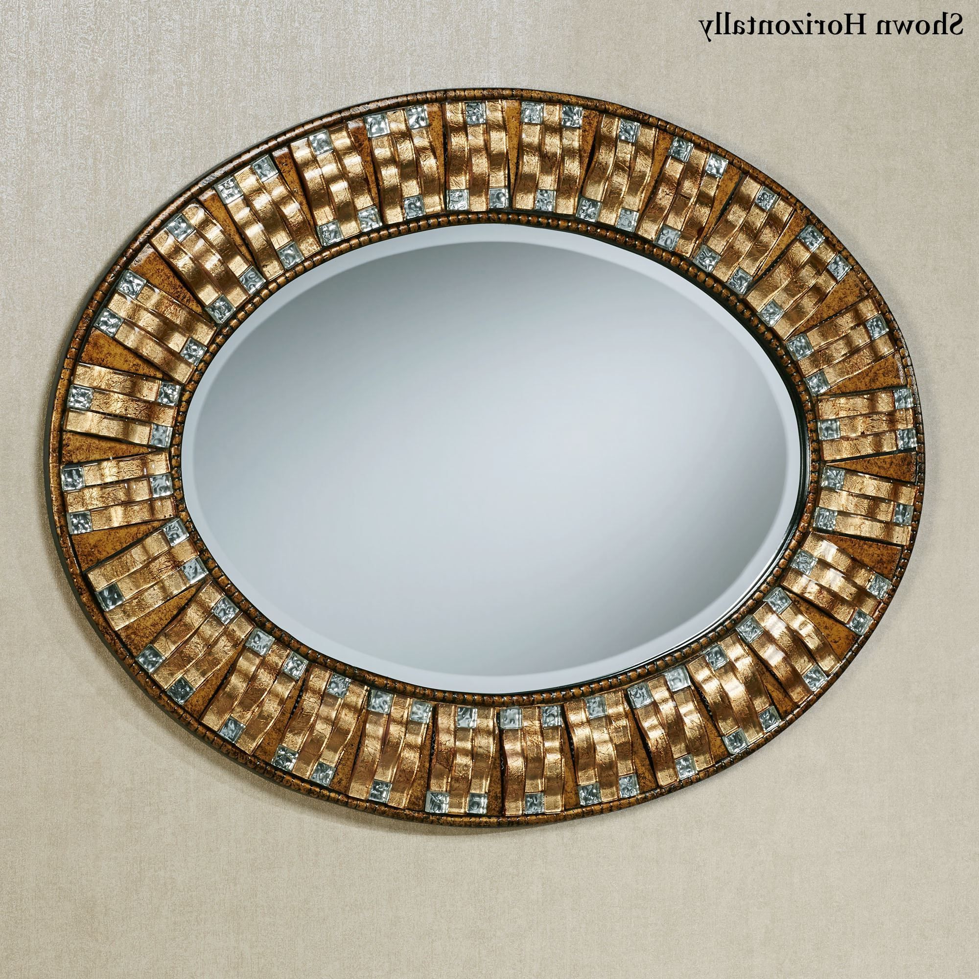 Well Known Mosaic Oval Wall Mirrors Regarding Maybelle Mosaic Oval Wall Mirror (View 6 of 15)