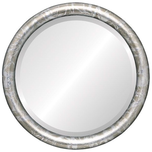 Well Known Pasadena Framed Round Mirror In Champagne Silver – Antique Silver Throughout Antique Silver Round Wall Mirrors (View 8 of 15)