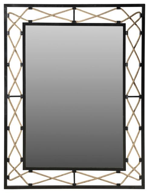 Well Known Redondo Rigby Mirror With Iron Frame And Decorative Rope Inserts Inside Iron Frame Handcrafted Wall Mirrors (View 12 of 15)