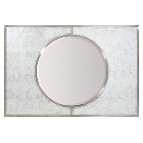 Well Known Rounded Cut Edge Wall Mirrors With Hayley Hollywood Regency Antique Nickel Beveled Round Mirror – 54d (View 1 of 15)