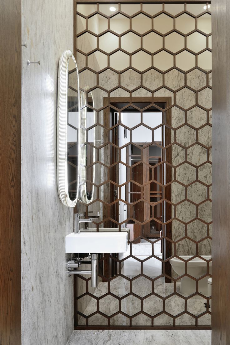 Well Known Tiled Wall Mirrors Inside Hexagon (View 2 of 15)