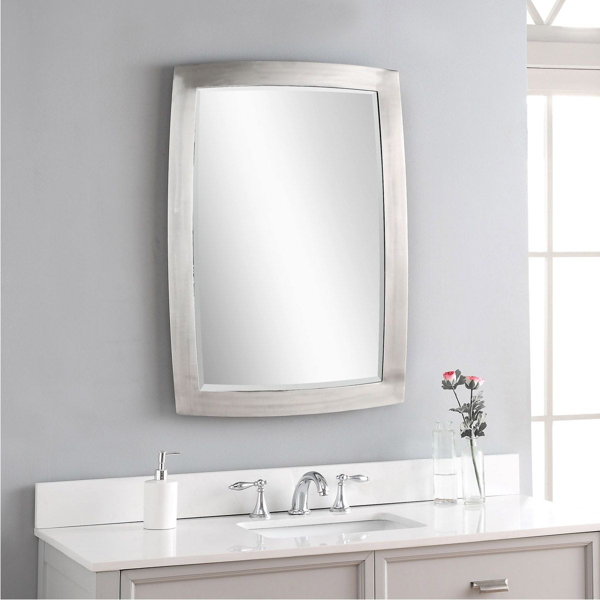 Well Known Uttermost 09618 Haskill 34 X 24 Inch Brushed Nickel Wall Mirror (View 10 of 15)