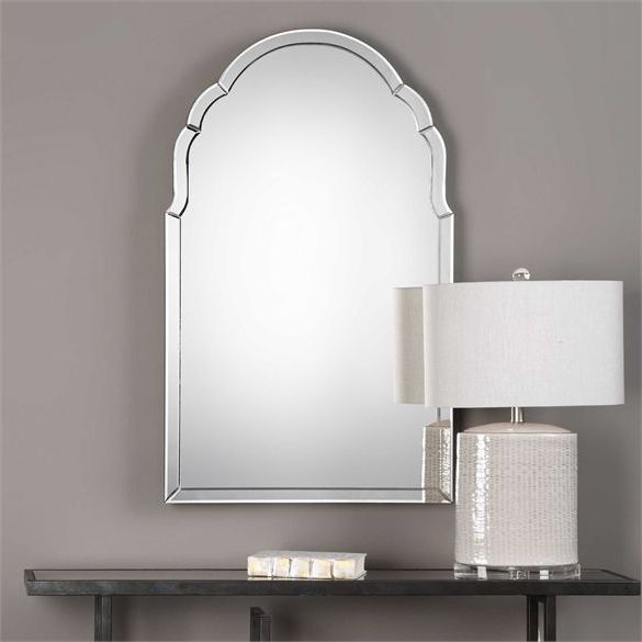 Well Known Waved Arch Tall Traditional Wall Mirrors With Brayden Frameless (View 12 of 15)
