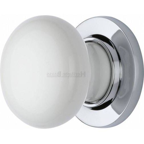 Well Known White Porcelain And Chrome Wall Mirrors Pertaining To White Porcelain Knob With Polished Chrome Base – Porcelain Door Knobs (View 7 of 15)