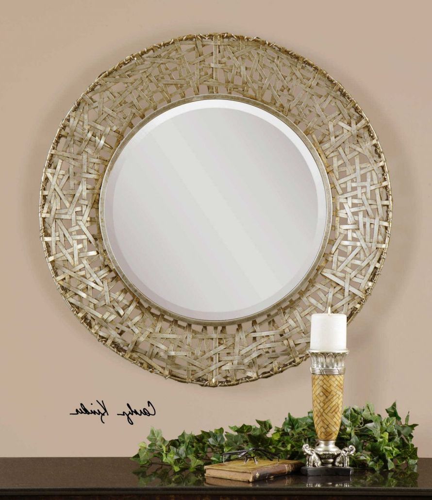 Well Liked Alita Champagne Woven Metal Mirror – Carolyn Kinder International For Woven Metal Round Wall Mirrors (View 5 of 15)