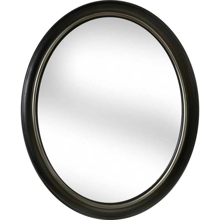 Well Liked Allen + Roth 24 In X 30 In Oil Rubbed Bronze Polished Oval Framed With Regard To Oil Rubbed Bronze Oval Wall Mirrors (View 5 of 15)