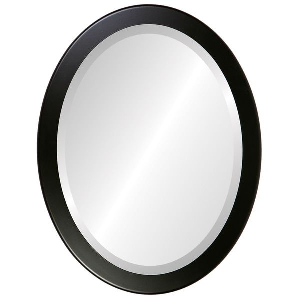 Well Liked Framed Matte Black Square Wall Mirrors Intended For Vienna Framed Oval Mirror In Matte Black – Overstock –  (View 3 of 15)