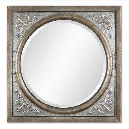 Well Liked Metallic Silver Wall Mirrors For Uttermost Ireneus Burnished Silver Mirror –  (View 11 of 15)