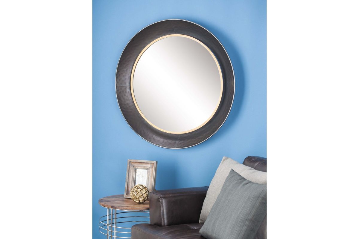 Well Liked Modern Reflections Round Metal Wall Mirror In Matte Blackuma With Black Openwork Round Metal Wall Mirrors (View 10 of 15)
